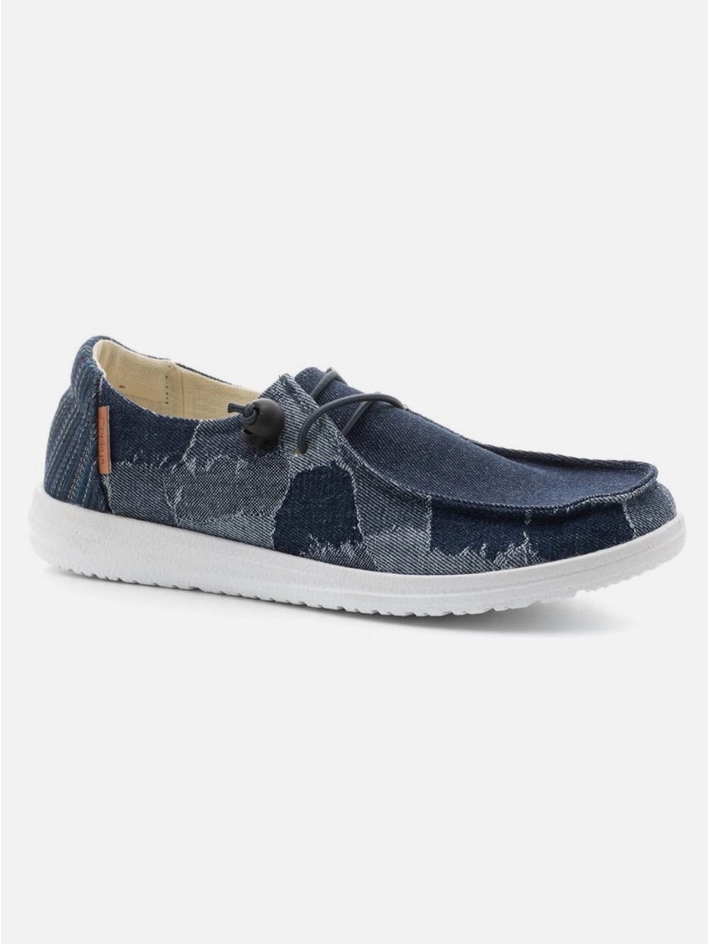 Corkys Women's Patchwork Denim Slip-On Loafer in Navy